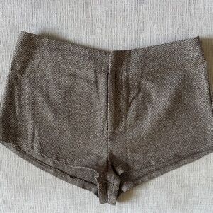 PrettyLittleThing High Waist Brown Herringbone Shorts